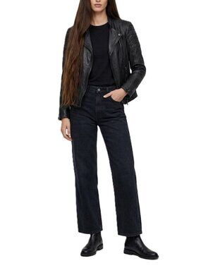 Bod & Christensen Leather Moto Classic Biker Jacket Medium Black EUC